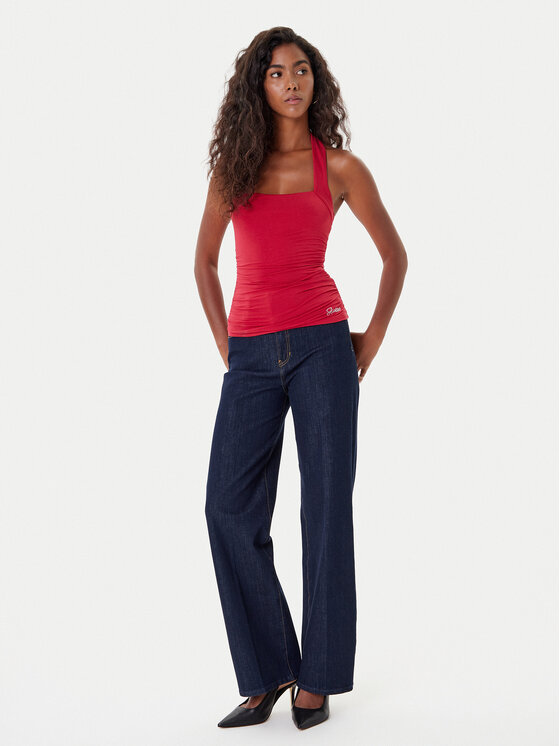 Guess Guess Top W5YP28 KACM2 Rdeča Regular Fit