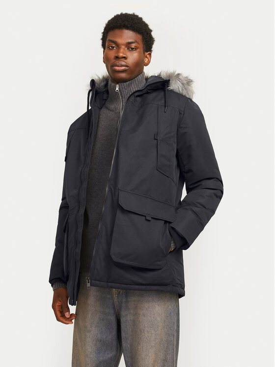 Jack&Jones Parka Construct 12258406 Melns Regular Fit