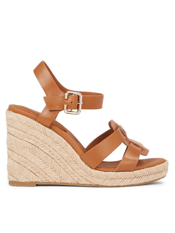 Espadrile Tommy Hilfiger Espadrille High Wedge Leather FW0FW07925 Maro