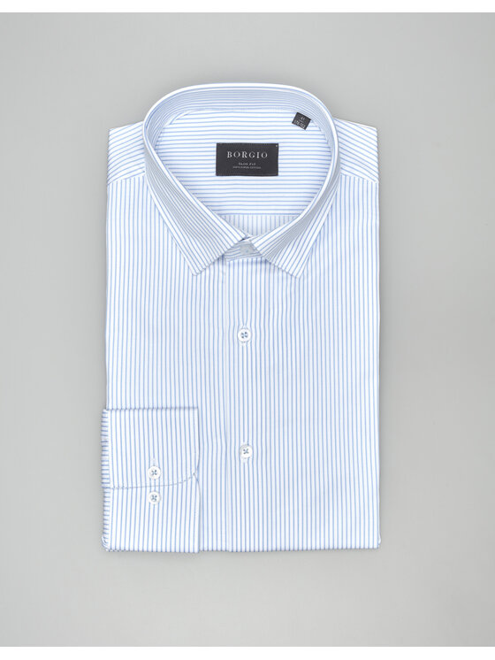 Borgio Borgio Koszula passa 00573 Biały Slim Fit