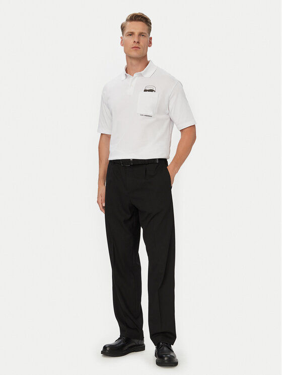 KARL LAGERFELD KARL LAGERFELD Polo särk 745127 561225 Valge Regular Fit
