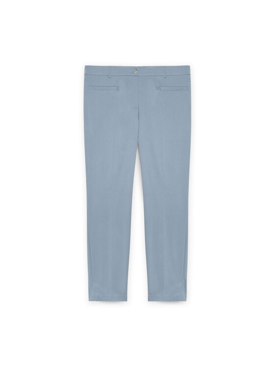 Fiorella Rubino Fiorella Rubino Pantaloni di tessuto P949L102088N024 Turchese Slim Fit