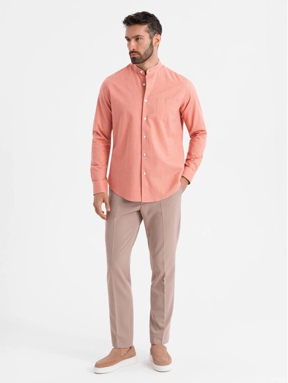 Ombre Ombre Koszula OM-SHCS-0161 Różowy Regular Fit