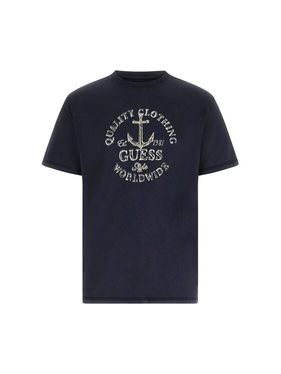 Guess Guess T-Shirt 181224 Modrá Classic Fit
