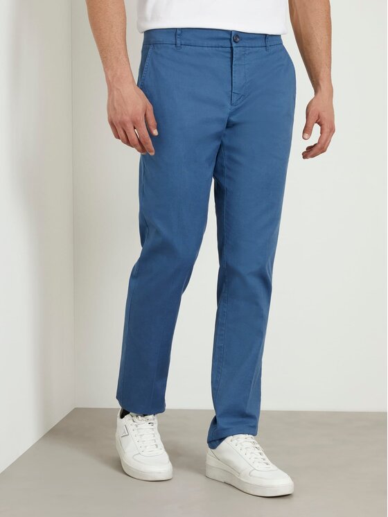 Guess Guess Spodnie materiałowe 164447 Niebieski Regular Fit