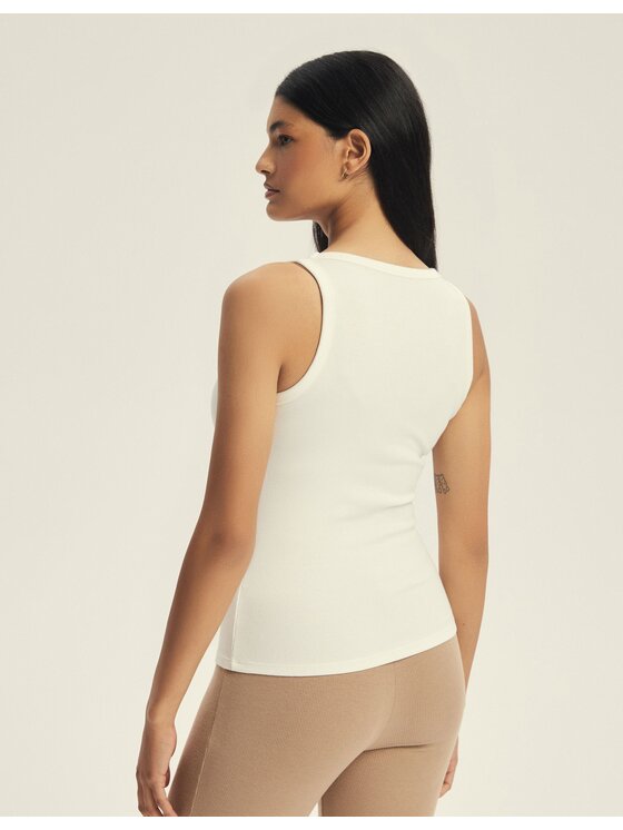 Esotiq Esotiq Top 44252 Biały Regular Fit