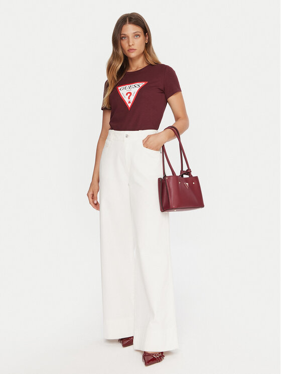 Guess Guess T-shirt W1YI1B I3Z14 Tamnocrvena Regular Fit