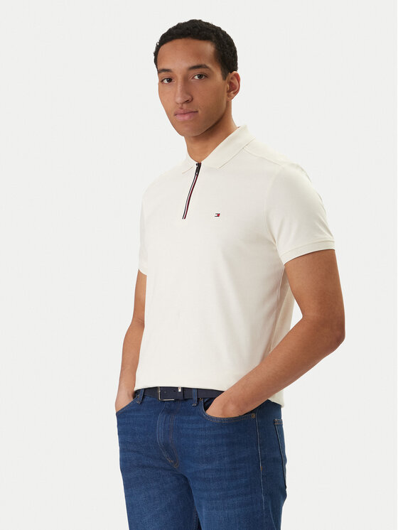 Tommy Hilfiger Tricou polo MW0MW41613 Écru Regular Fit