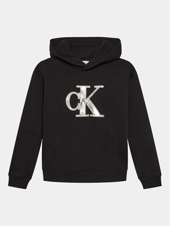 Calvin Klein Jeans Calvin Klein Jeans Majica dugih rukava Metallic Monogram IG0IG02298 Crna Regular Fit