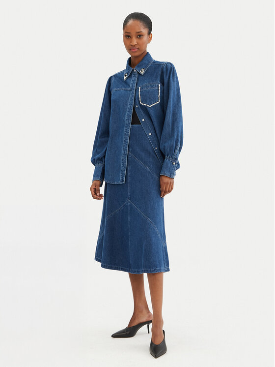 Bruuns Bazaar Bruuns Bazaar Fustă de blugi Eleen BBW4465 Albastru Regular Fit