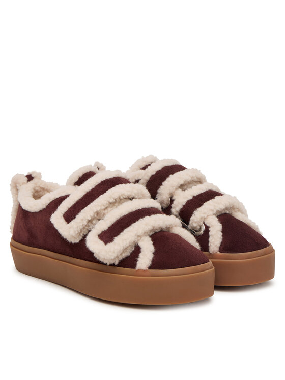 Inuikii Inuikii Sneakersy Shearling Low Velcro 1001.001.0231.518 Bordó