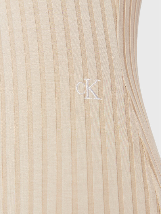 Calvin Klein Jeans Calvin Klein Jeans Každodenní šaty J20J220745 Béžová Slim Fit
