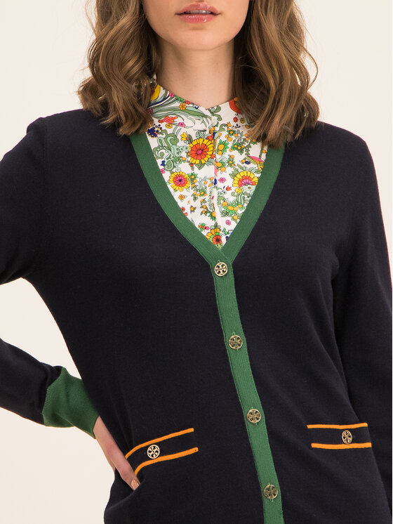 Tory Burch Tory Burch Cardigan Madeline 57330 Blu scuro Regular Fit