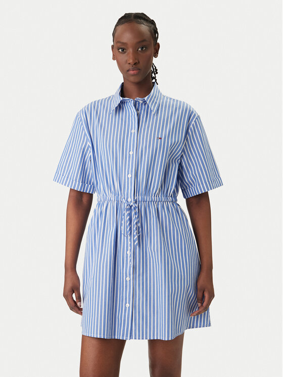 Tommy Jeans Tommy Jeans Košilové šaty DW0DW20617 Modrá Regular Fit