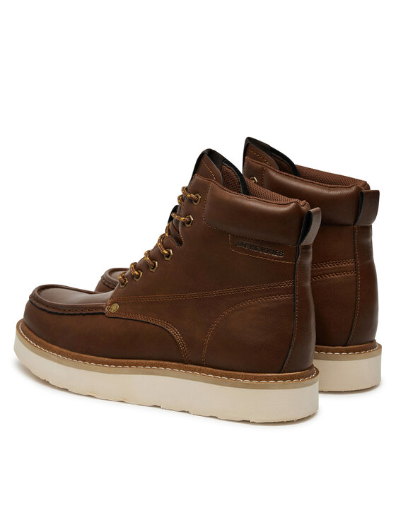 Jack & Jones Jack & Jones Trapery Jfwarchway Pu Moc Boot Lace-Up Boots 12257971 Brązowy