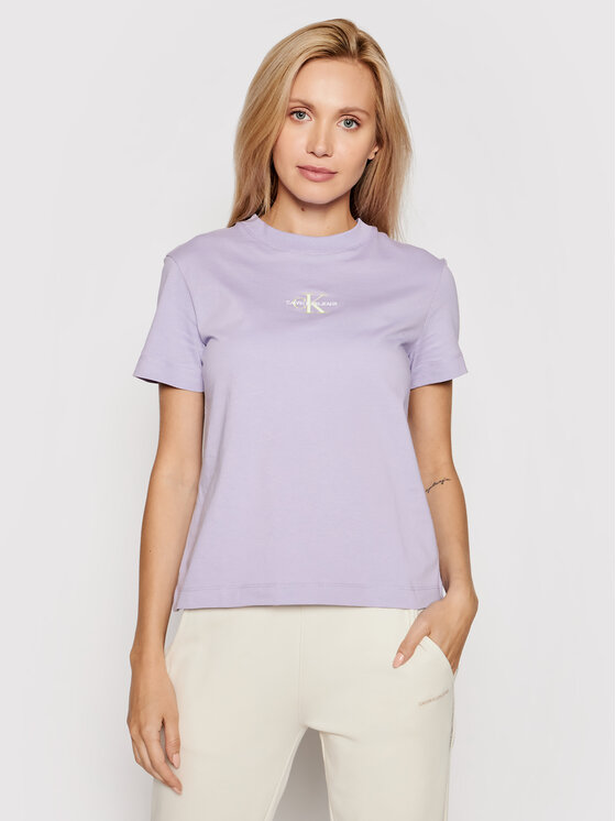 Calvin Klein Jeans T-shirt J20J215497 Viola Regular Fit • Modivo.it