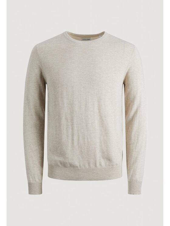 Jack&Jones Jack&Jones Πουλόβερ JJEEMIL KNIT CREW NECK NOOS Μπεζ To Fit