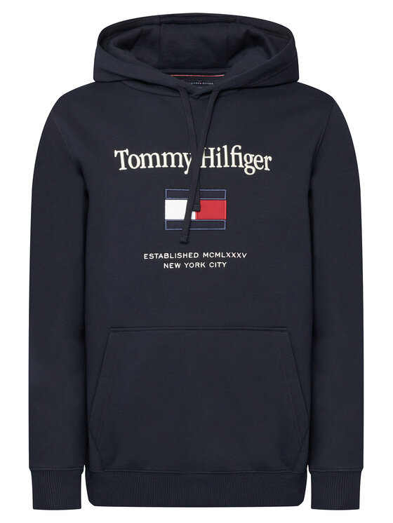 Tommy Hilfiger Tommy Hilfiger Pluus Embro Flag MW0MW42735 Tumesinine Regular Fit