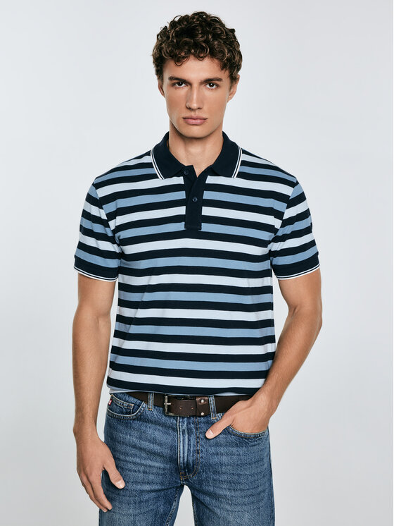 BIG STAR BIG STAR Polo SEULIR Niebieski Basic Fit