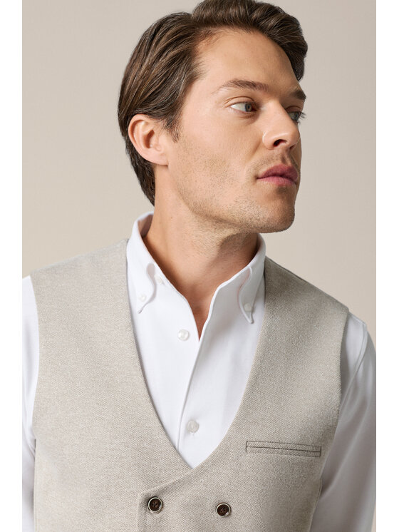 Lancerto Lancerto Kamizelka garniturowa Montefalco KA131126000002 Beżowy Slim Fit