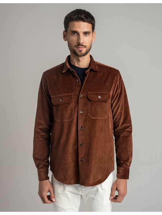 Borgio Borgio Koszula Velletri 00628 Brązowy Relaxed Fit