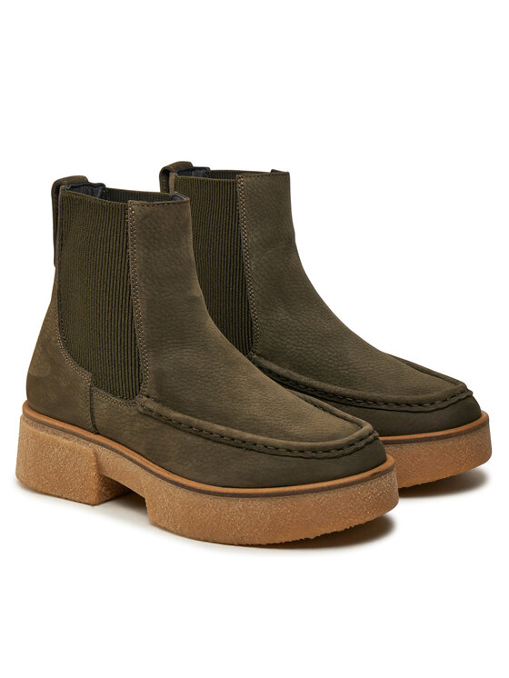 Clarks Clarks Kotníková obuv s elastickým prvkem Linoso Top 26178696 Zelená