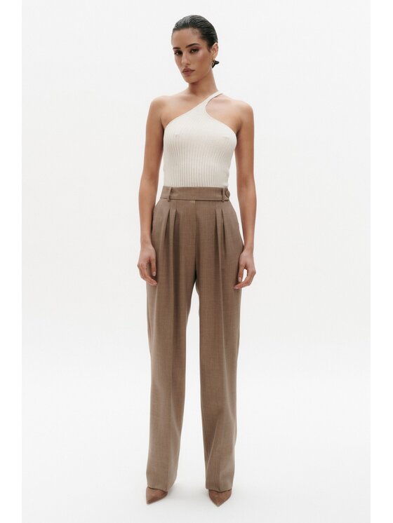 BENU BENU Top Dzianinowy Top Biały Slim Fit