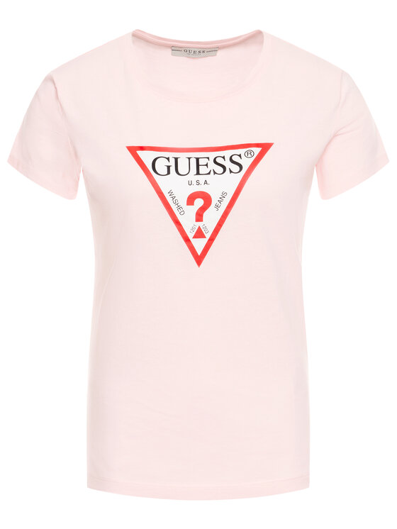Guess Guess T-Shirt Basic Triangle Tee W01I98 JA900 Ροζ Regular Fit