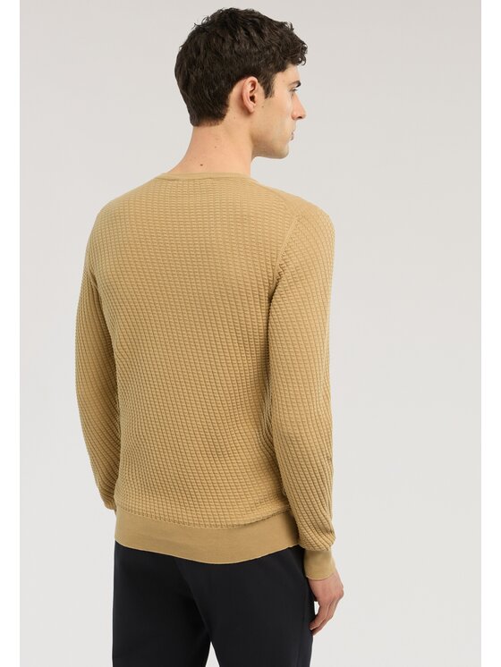 Trussardi Trussardi Sweter M0548000059N012 Kremowy Regular Fit
