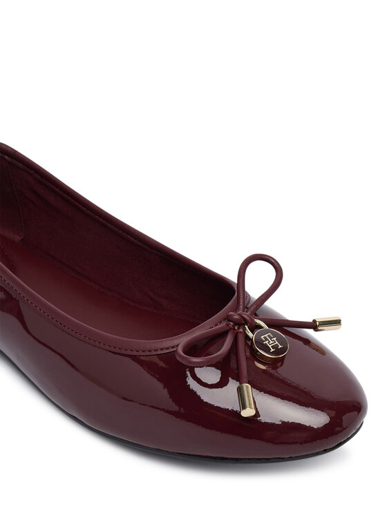 Tommy Hilfiger Tommy Hilfiger Baleriny Th Charm Patent Ballerina FW0FW09481 Bordowy
