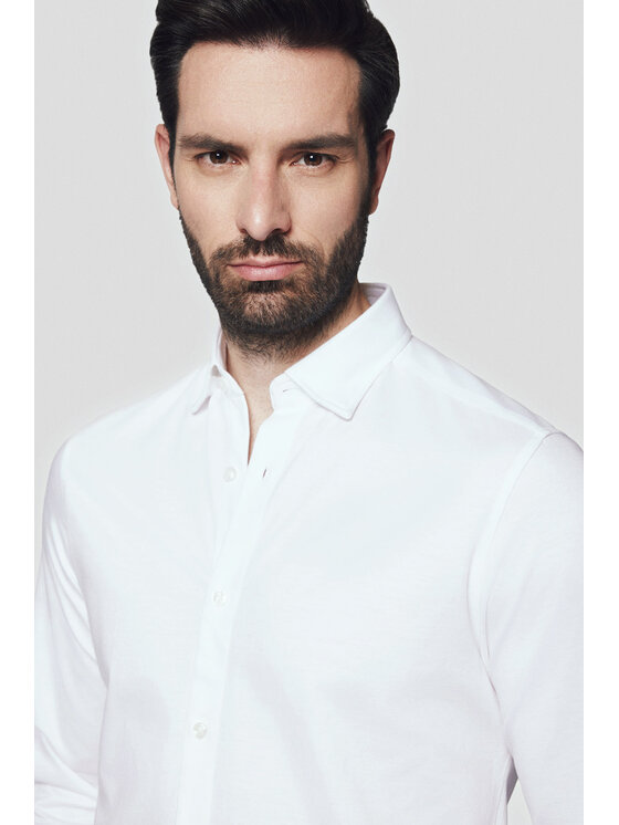 Lancerto Lancerto Koszula Henley KO073124000011 Biały Slim Fit
