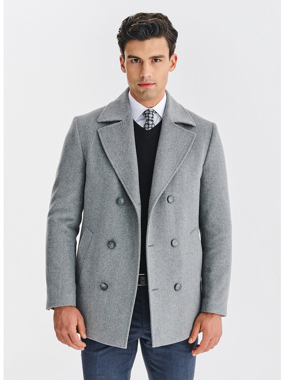 Pako Lorente Pako Lorente Płaszcz zimowy P25WF-7X-021 Szary Classic Fit
