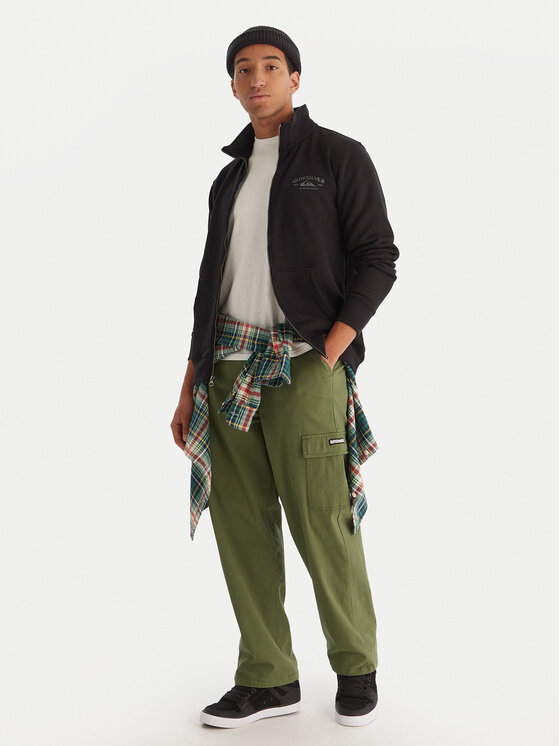 Quiksilver Quiksilver Džemperis ar kapuci Zip Fleece EQYFT05134 Melns Regular Fit