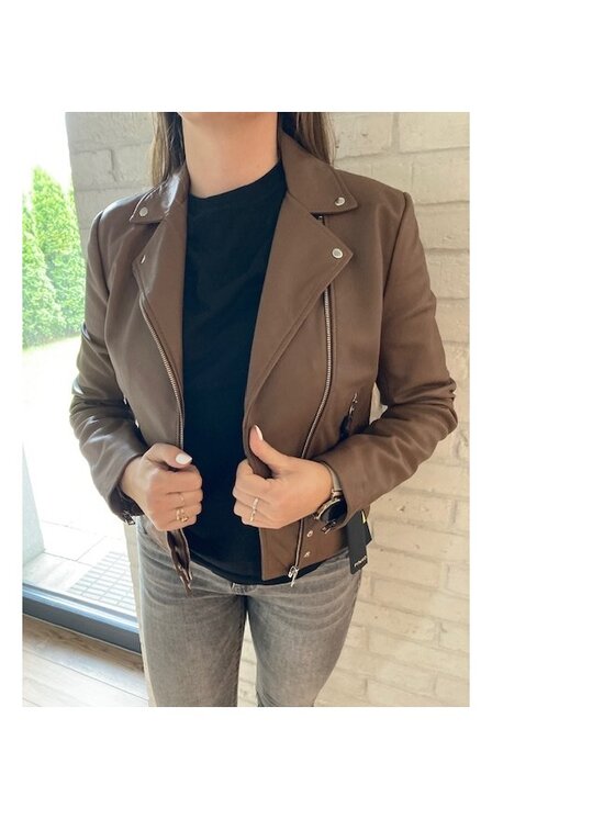 PINKO PINKO Kurtka damska 1N131R Y582 BROWN Brązowy Regular Fit