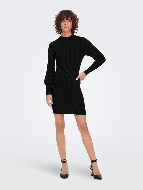 JDY JDY Pletena obleka 15271590 Črna Regular Fit