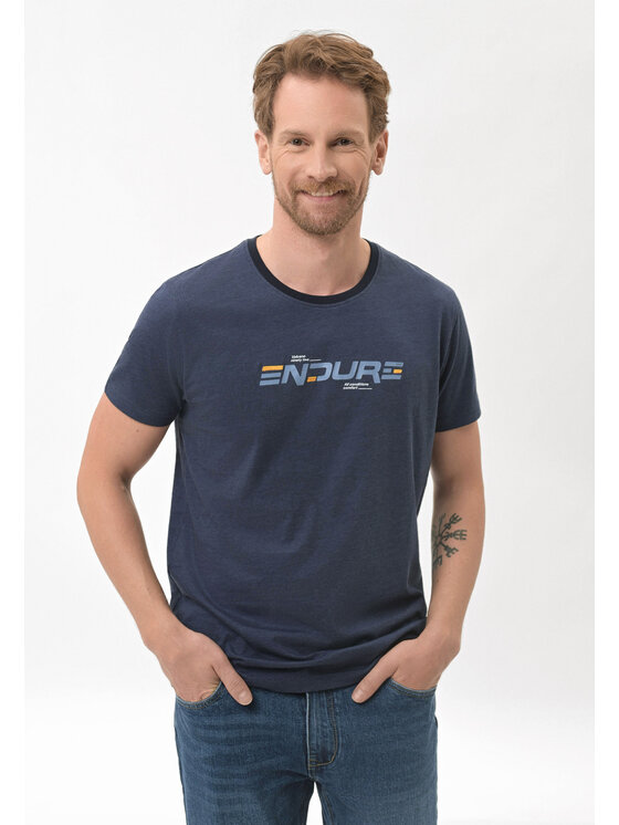 Volcano Volcano T-Shirt T-ENDE Granatowy Regular Fit