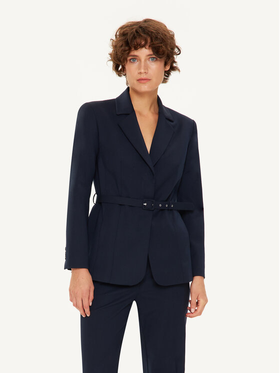 KMX KMX Marynarka 107180012 Granatowy Fitted Fit
