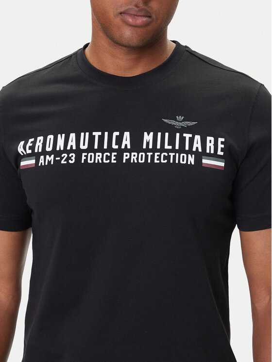 Aeronautica Militare Aeronautica Militare T-shirt 252TS1942UJ00538 Crna Regular Fit