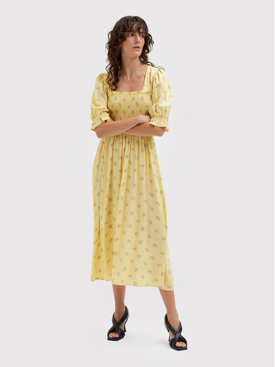 Selected Femme Selected Femme Letné šaty Ulrikke 16084711 Žltá Relaxed Fit