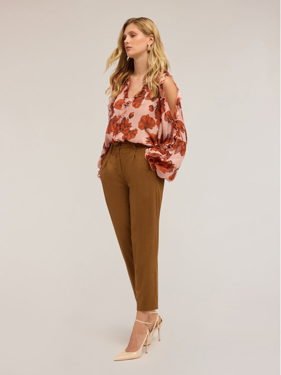 Motivi Motivi Pantaloni di tessuto P313Q004106N012 Marrone Regular Fit