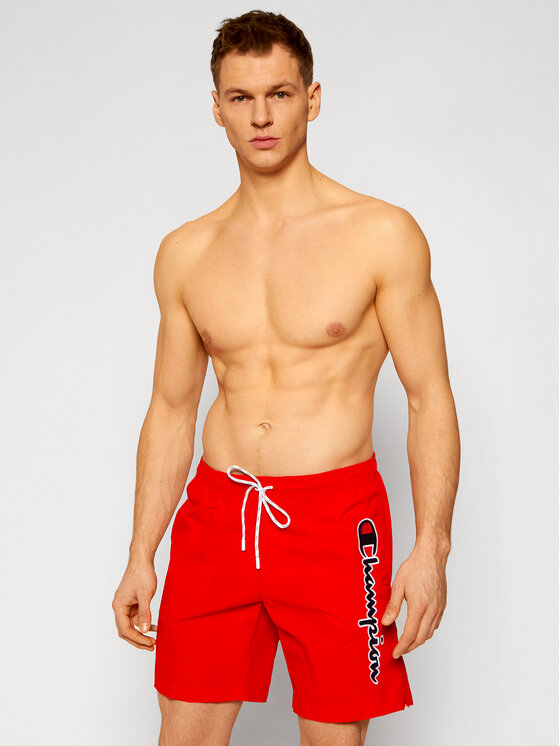 Champion Champion Pantaloncini da bagno Satin Script Logo Board 214428 Rosso Board Fit