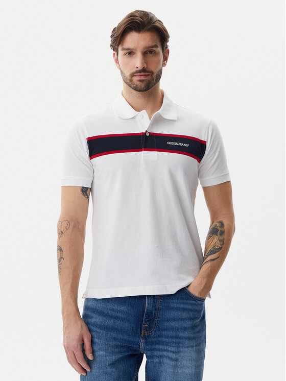 Poloshirt Guess Jeans, Größe S Weiß M5GP29 KCJV1