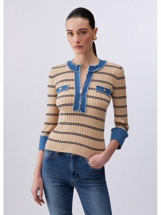 Liu Jo Liu Jo Maglione WA6531MS99EC3930 Beige Regular Fit