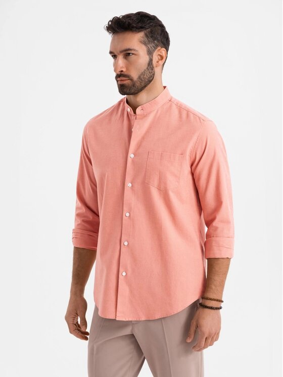 Ombre Ombre Koszula OM-SHCS-0161 Różowy Regular Fit