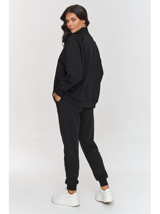 Makadamia Makadamia Dres A5 Czarny Loose Fit