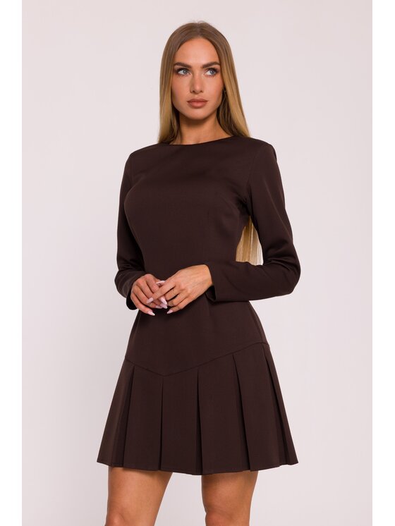 Made of Emotion Made of Emotion Sukienka wieczorowa M872 Brązowy Modern Slim Fit