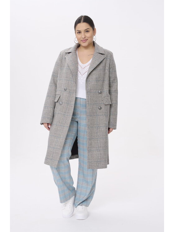 Płaszcz blue shadow, Rozmiar OS, Szary, Pilar Plus Size