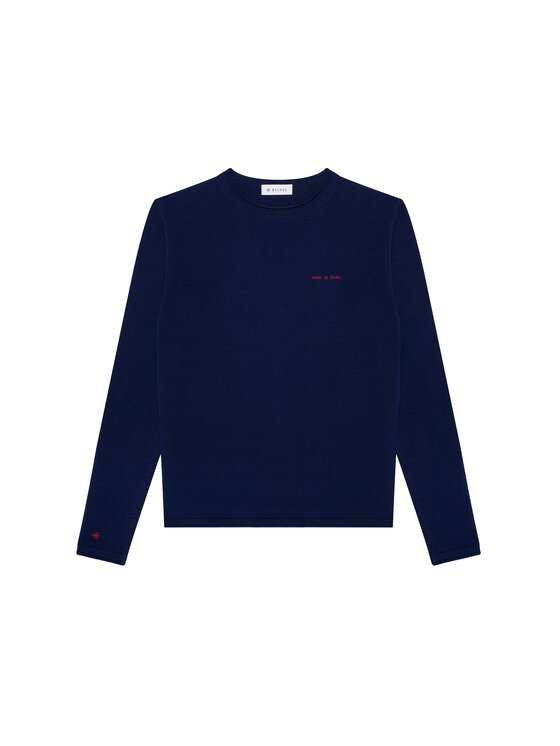 B SIDES B SIDES Bluzka MERINO Granatowy Relaxed Fit