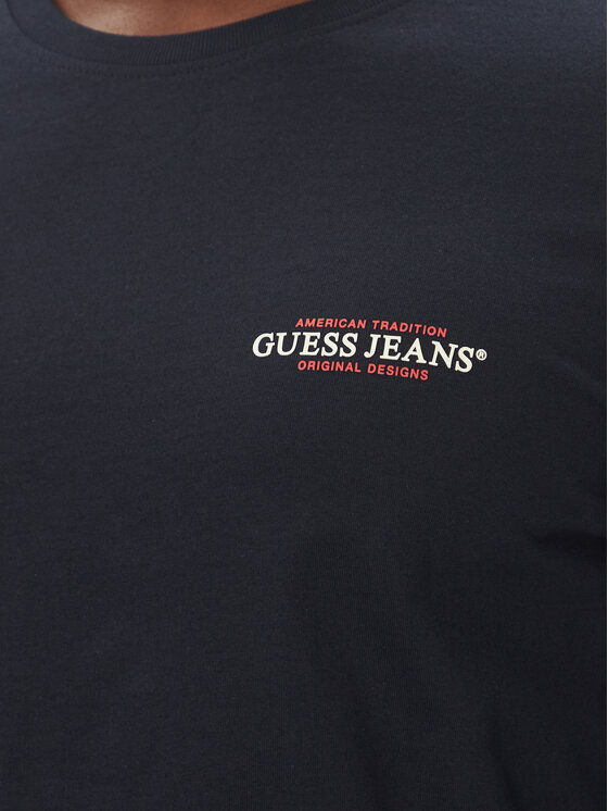 Guess Jeans Guess Jeans Marškinėliai ilgomis rankovėmis M4YI54 K8HM0 Tamsiai mėlyna Regular Fit