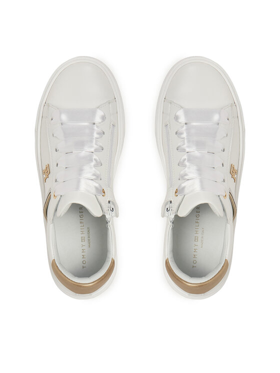 Tommy Hilfiger Tommy Hilfiger Sneakersy Low Cut Lace-Up Sneaker T4A9-33933-0206 S Biały